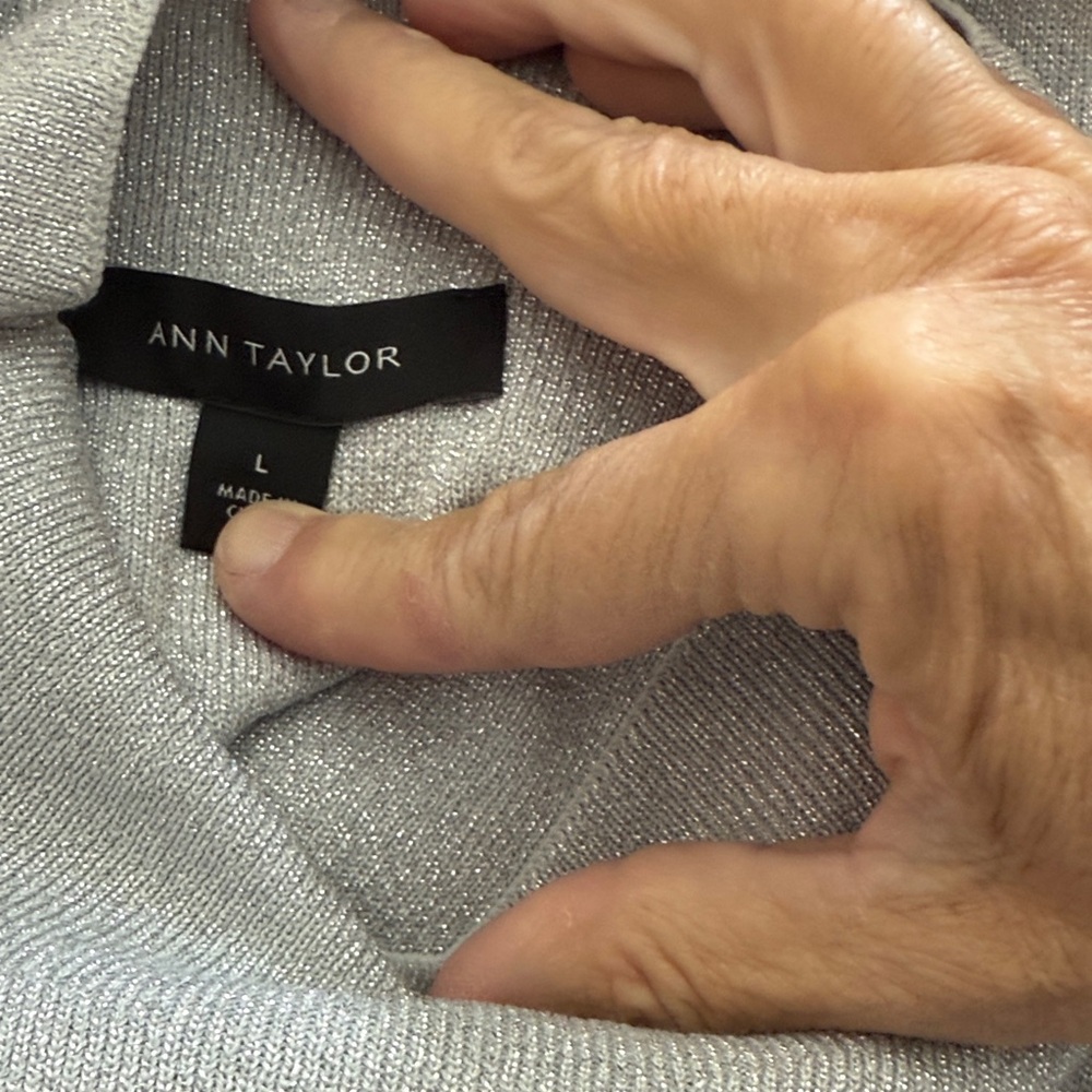 Ann Taylor Silver Cowl Neck Sweater - Picture 4 of 5